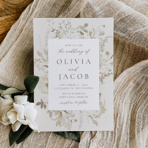Convites Vintage Floral Frame Casamento