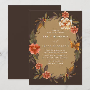 Convites Vintage Floral Frame Wedding