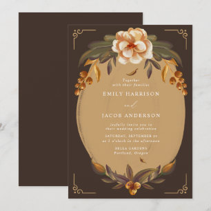 Convites Vintage Floral Frame Wedding