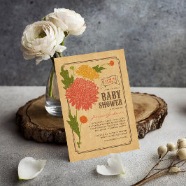 Convites Vintage Floral Garden Party Chá de fraldas Invite