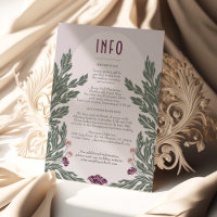 Vintage Floral Informações de Casamento Lavanda Ol
