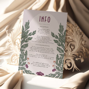 Convites Vintage Floral Informações de Casamento Lavanda Ol