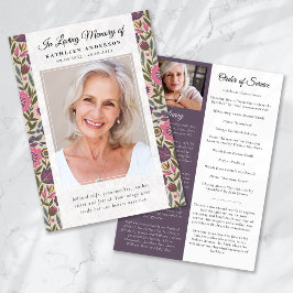 Convites Vintage Floral Patterno Foto Funeral