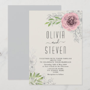 Convites Vintage Floral Pink Casation