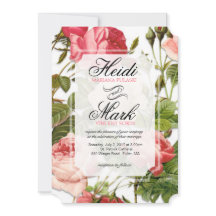 Vintage Floral Romance Pink Roses Casamento