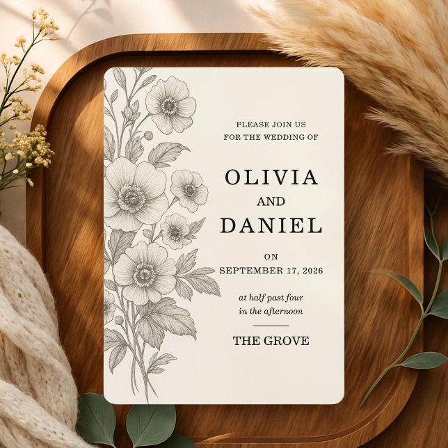 Convites Vintage Floral Romantic Garden Wedding (Criador carregado)