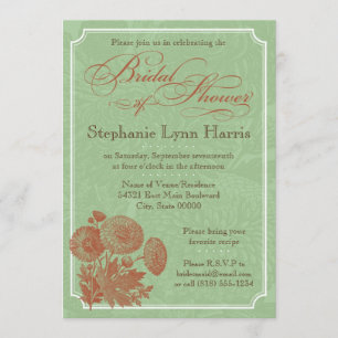 Convites Vintage Floral (Sage & Pumpkin)