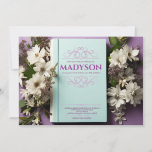 Convites Vintage Floral Story Cobrir Bat Mitzvah