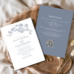 Convites Vintage Floral Tudo em Um Casamento Azul Dusty<br><div class="desc">Capture a beleza eterno do seu dia especial com o nosso Convite para Casamento vintage Floral Elegante. Apresentando delicados trabalho de arte florais e clássicos elementos de design, inspirados na vintagem, este convite estabelece um tom romântico e sofisticado para o seu casamento. Feito com materiais premium e detalhes personalizáveis, ele...</div>