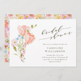 Convites Vintage Floral Watercolor Chá de panela