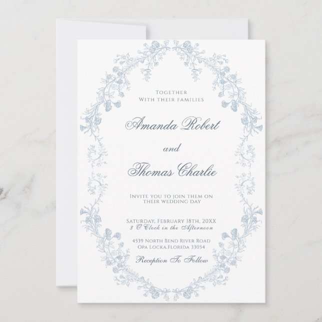 Convites Vintage floral Wedding (Frente)