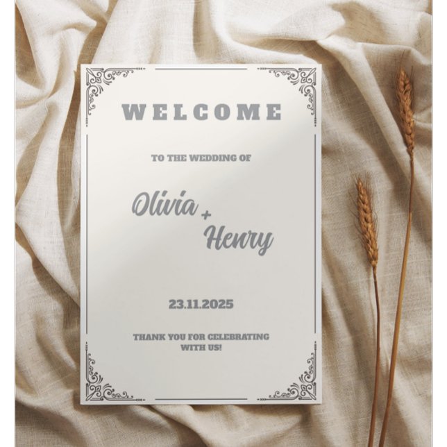 Convites Vintage Floral Wedding Invitation Elegant template (Criador carregado)
