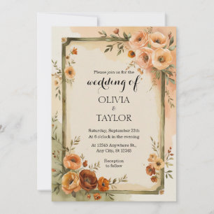 Convites Vintage Floral Wedding Quente