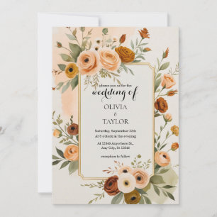 Convites Vintage Floral Wedding Quente