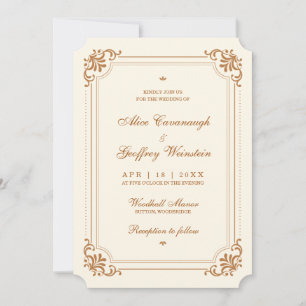 Convites Vintage Flourish Elegant Wedding
