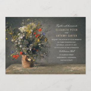 Convites Vintage Flower Vase Casamento Criativo Único