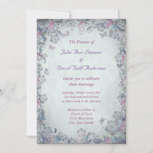 Convites Vintage Flowers & Butterfly's Wedding