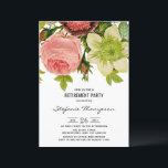 Convites Vintage Flowers - Parte de Reforma Botânica<br><div class="desc">Convide coragem para o seu evento com este convite de festas de aposentadoria floral personalizável. Apresenta flores botânicas e tipografia clássica. Este convite de festas de aposentadoria botânica é perfeito para festas de primavera e aposentadoria. Os textos são perfeitamente editáveis para todos os eventos.</div>