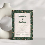 Convites Vintage Forest Green Blush Floral Boho Casamento<br><div class="desc">Vintage Forest Green Blush Floral Boho Convite para Casamento</div>