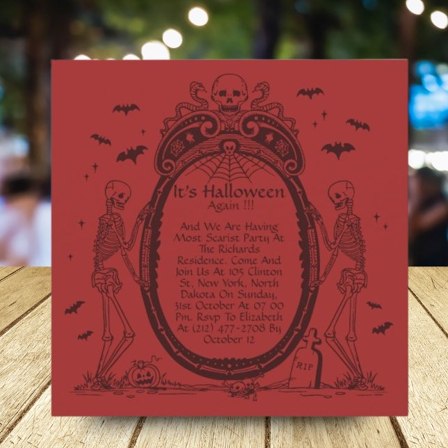 Convites Vintage Frame Halloween (Criador carregado)