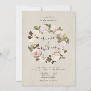 Convites Vintage French Rosas Weding Invitation