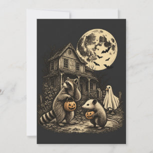 Convites Vintage Gambá Guaxinim Ganso Bobo Halloween 