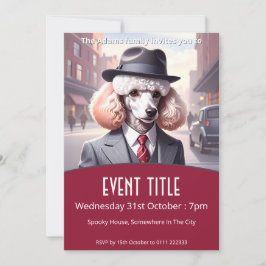 Convites Vintage Gangster Poodle