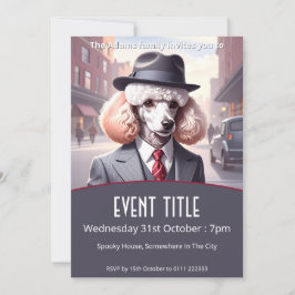 Convites Vintage Gangster Poodle