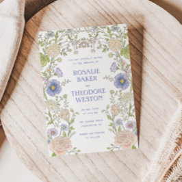Convites Vintage Garden Floral Frame Wedding