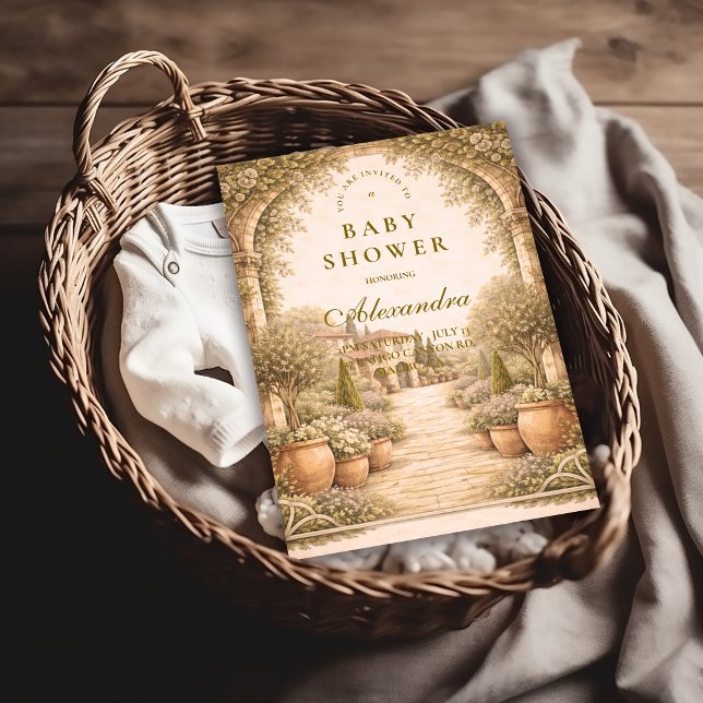 Convites Vintage Garden Florals Baby Shower (Criador carregado)