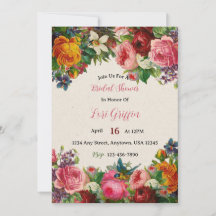 Vintage Garden Themed Chá de panela Invite