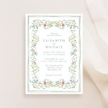 Convites Vintage Garden Watercolor Sage Casamento Verde<br><div class="desc">Convite de casamento elegante, com uma aquarela de pintura de ornamentado, composta por videiras verdes e delicadas, com pássaros amarelos e azuis encantadores, salpicados entre pequenos florais vermelhos. Os nomes da noiva e do noivo são da tipografia clássica sage verde serif, e os detalhes do evento são em uma simples...</div>