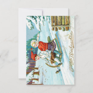 Convites Vintage German Christmas Postcard