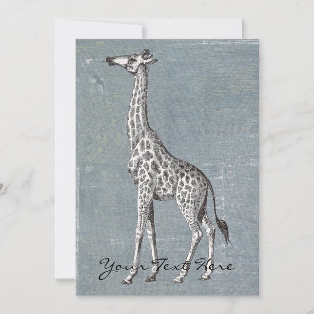 Convites Vintage Giraffe (Frente)