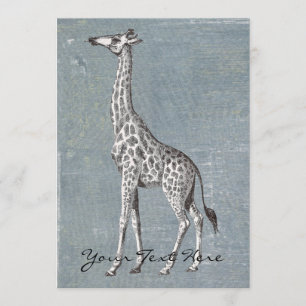 Convites Vintage Giraffe