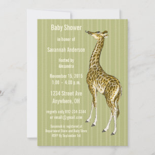 Convites Vintage Giraffe Baby Boy Invations Chá