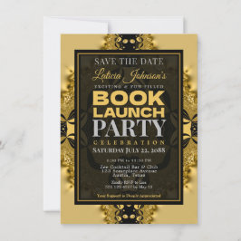 Convites Vintage Glam Fractal Lace Book Launch