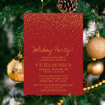 Convites Vintage Glam Red & Dourado Festa de Férias<br><div class="desc">Comemore os feriados em estilo este ano com estes convites de festas de vidro de tendência vintage. O design é fácil de personalizar com sua redação de eventos especiais e seus convidados ficarão entusiasmados quando receberem esses convites fabulosos.</div>