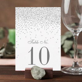 Convites Vintage Glam Silver Confetti Número da Tabela de C