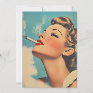 Convites Vintage Glamor Smoking Ad