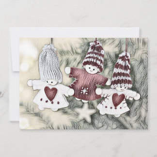 Convites Vintage Gnomes in Christmas Tree Drawing