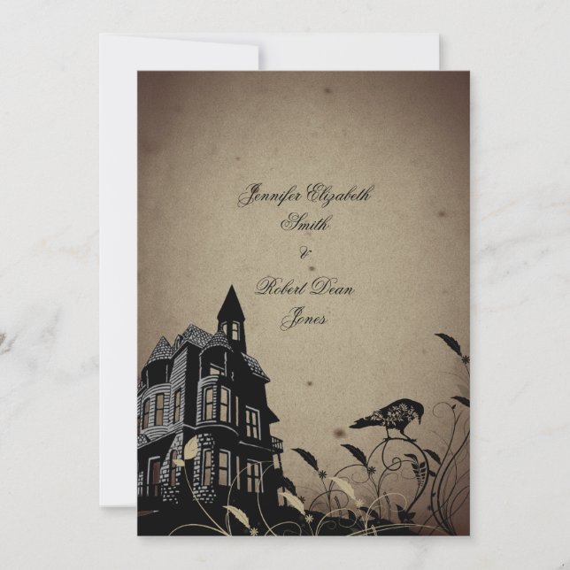 Convites Vintage Gothic House Invitation (Frente)