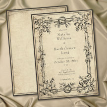 Vintage Gothic Medieval Ivy Parchment Wedding
