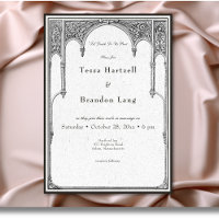 Vintage Gothic Medieval Line Arch Border Casamento