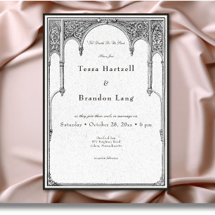 Convites Vintage Gothic Medieval Line Arch Border Casamento
