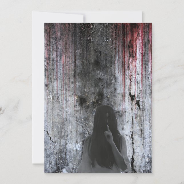 Convites vintage gótica assustadora halloween (Frente)