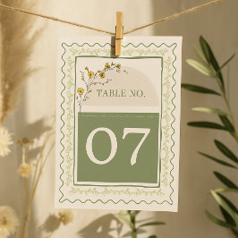 Convites Vintage Green & Cream Floral Frame Seating Chart