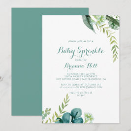 Convites Vintage Green Eucalyptus Baby Sprinkle