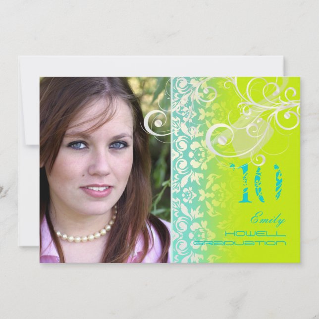 Convites Vintage/Grunge/Swirls/Damask/Graduação (Frente)