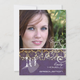 Convites Vintage/Grunge/Swirls/Damask/Graduação